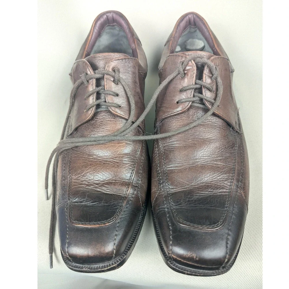 8.5M  VTG Johnston & Murphy Men  Sheepskin Leather Bicycle Toe Oxford Dress Shoe